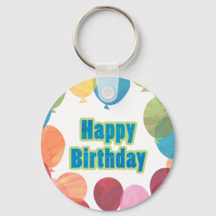 Colourful Balloon Birthday Key Ring