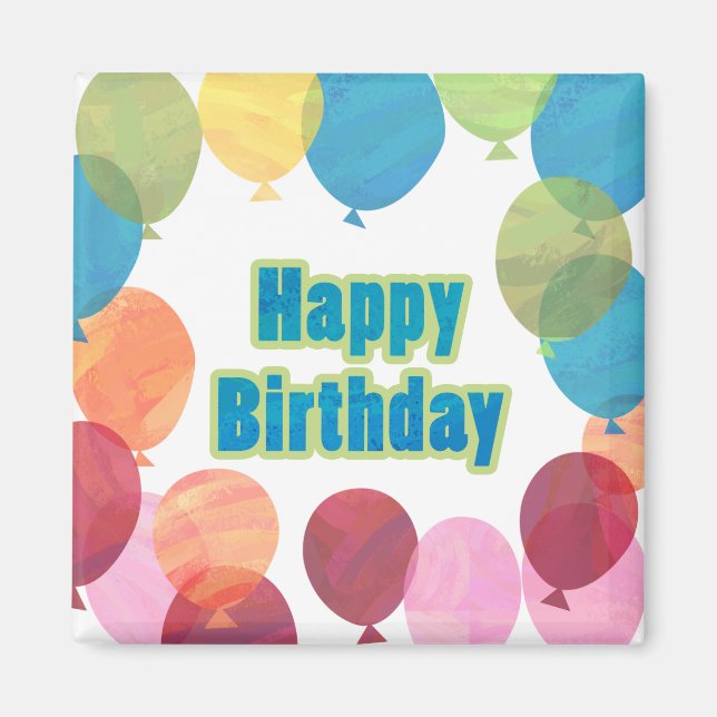 Colourful Balloon Birthday Magnet (Front)