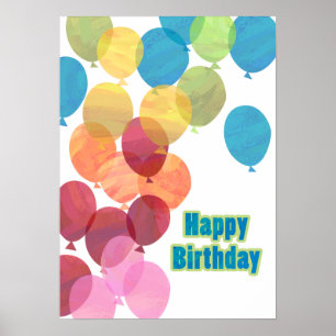 Colourful Balloon Birthday Poster