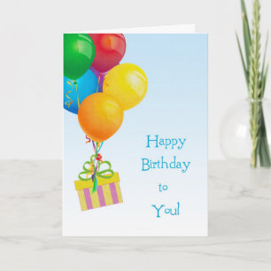 Colourful Balloon Bouquet, Gift, Birthday Card