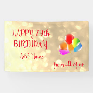 Colourful balloon design Happy 79th Birthday Banner
