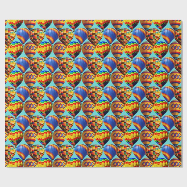 Colourful balloon festival collage wrapping paper (Flat)