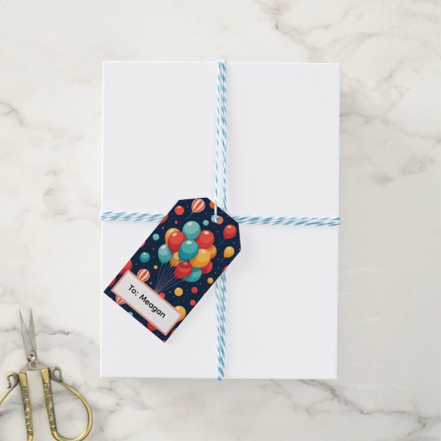 Colourful Balloon  Gift Tags (With Twine)