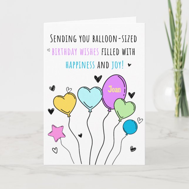 Colourful Balloon Happy Birthday Greeting Card (Front)