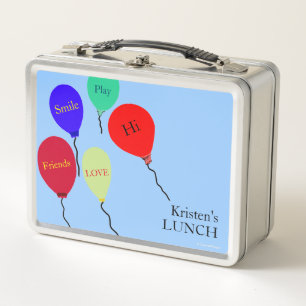 Colourful Balloon Kids Messages Metal Lunch Box