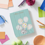 colourful balloon party cute monogram iPad cover<br><div class="desc">colourful party balloons with pastel backgrounds in different colours for you to choose from and your own monogram.</div>
