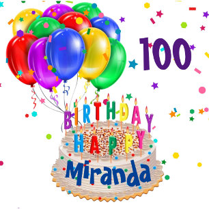 Colourful Balloons Add NAME AGE 100 Birthday Wrapping Paper