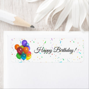 Colourful Balloons and Confetti Gift Labels