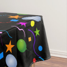 Colourful Balloons and Streamers on BLACK