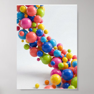 Colourful Balloons Arch Festive Celebration Fleece Poster