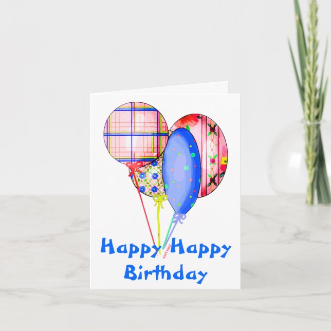 Colourful balloons Birthday Card (Front)