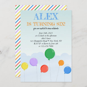 Colourful Balloons Birthday Party Invitation