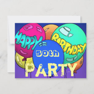 Colourful Balloons Birthday Party ~w/ Age Template