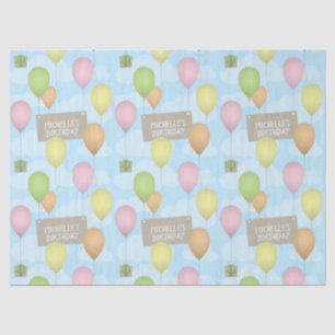 Colourful Balloons Birthday Pattern Tissue Paper