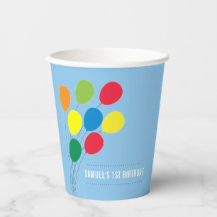 Colourful Balloons Boy's Birthday Party  Paper Cups