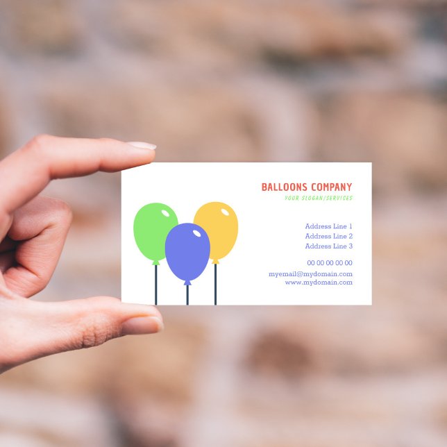 Colourful Balloons Business Card (Colorful Balloons Business Card)
