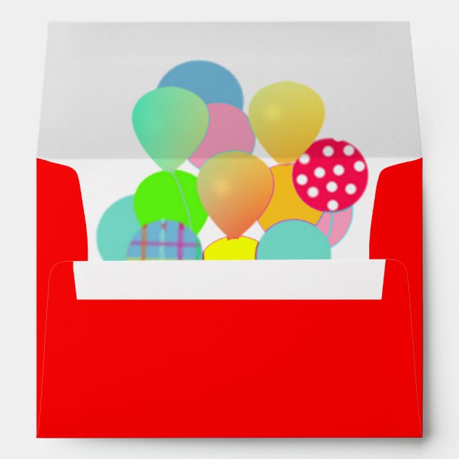 Colourful Balloons Children’s Birthday Party Envelope (Back (Bottom))