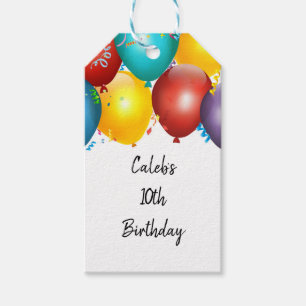Colourful Balloons & Confetti Birthday Party Favou Gift Tags