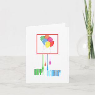 Colourful Balloons Custom Birthday Greeting Card