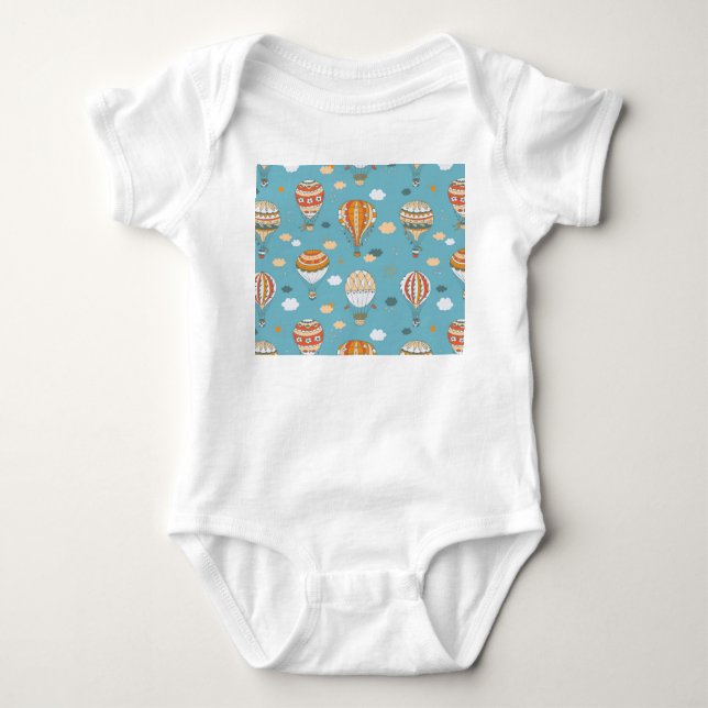 Colourful Balloons Festive Pattern Design Baby Bodysuit (Front)