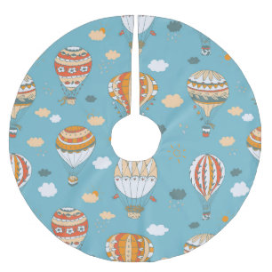 Colourful Balloons Festive Pattern Design Brushed Polyester Tree Skirt