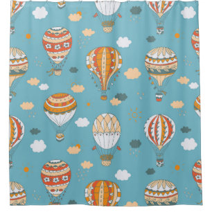 Colourful Balloons Festive Pattern Design Shower Curtain