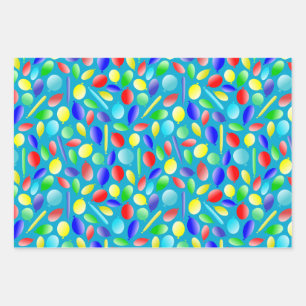 Colourful Balloons Fun Celebrations Wrapping Paper Sheet