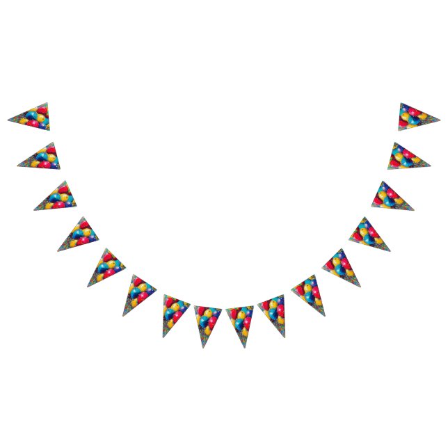 Colourful Balloons Gender Neutral Birthday Banner (All)