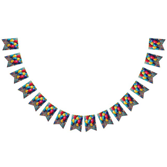 Colourful Balloons Gender Neutral Birthday Banner (All)