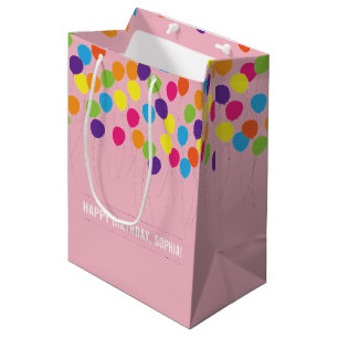 Colourful Balloons Girls Birthday Medium Gift Bag