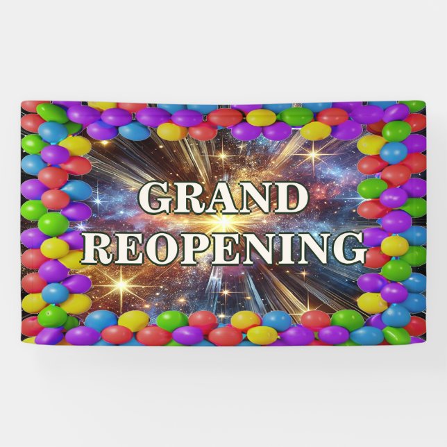 Colourful Balloons Grand Reopening banner for stor (Horizontal)