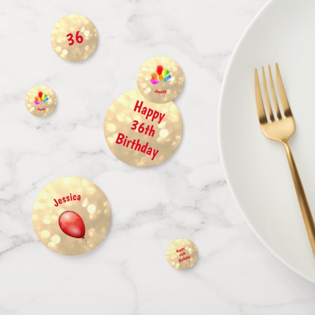 Colourful Balloons Happy 36th Birthday design Confetti (Group)