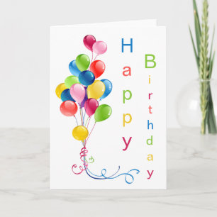 Colourful Balloons, Happy Birthday Card