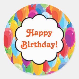Colourful Balloons - Happy Birthday Stickers