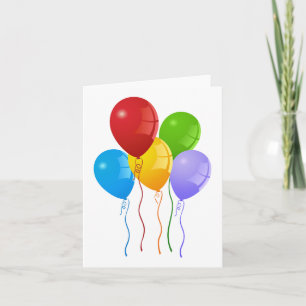 Colourful balloons holiday card