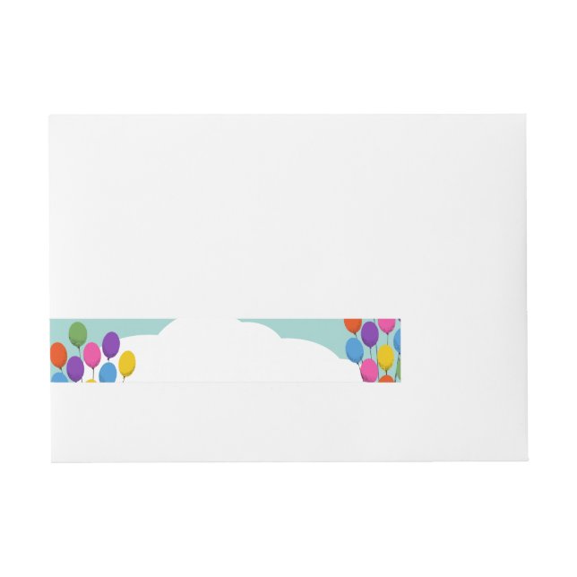 Colourful Balloons in the Sky Wraparound Address Label (Front)