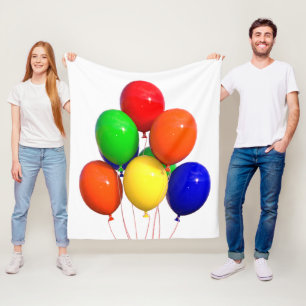 Colourful Balloons Joy and Fun of Festive Birthday Fleece Blanket