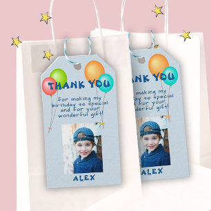 Colourful Balloons Kids Birthday Photo Gift Tags
