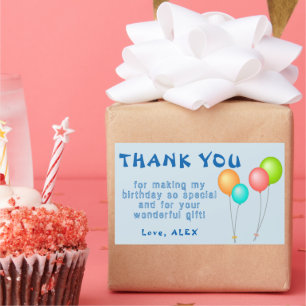 Colourful Balloons Kids Birthday Thank you Rectangular Sticker