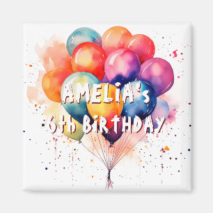 Colourful Balloons Kids Happy Birthday Party Magnet