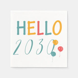 Colourful balloons New Year party hello 2018 Napkin