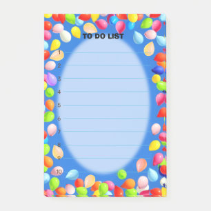 Colourful balloons on sky blue To Do List Post-it Notes