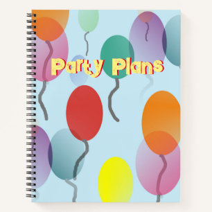 Colourful Balloons Party Planner Notebook