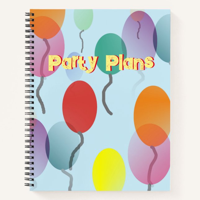Colourful Balloons Party Planner  Notebook (Front)