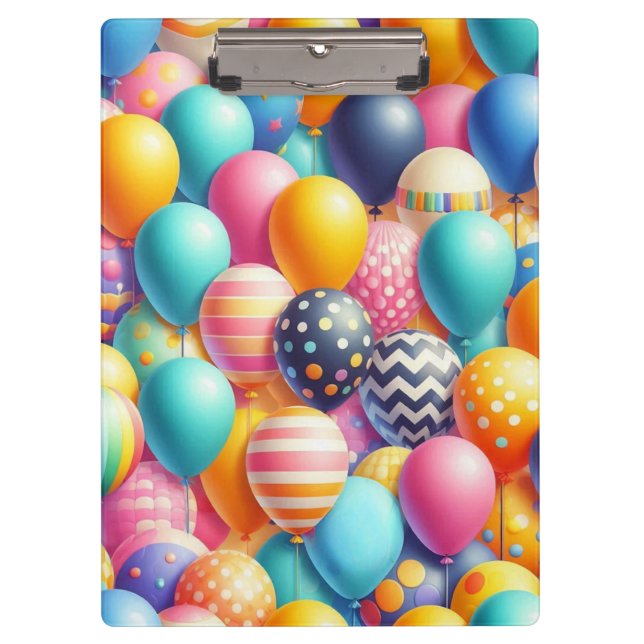 Colourful balloons pattern clipboard (Front)