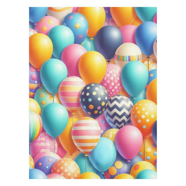 Colourful balloons pattern tablecloth (Front)