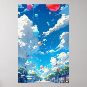 Colourful Balloons Poster for Cheerful Decor - PNG