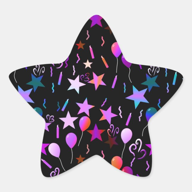 Colourful Balloons & Stars Part Stickers (Front)