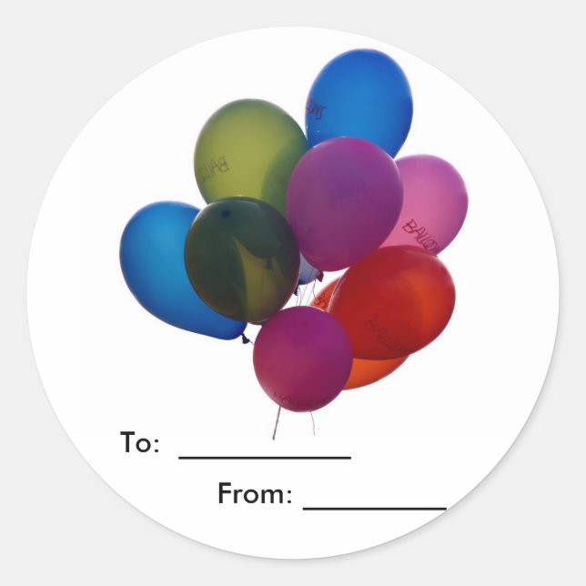 colourful balloons, Stickers (Front)
