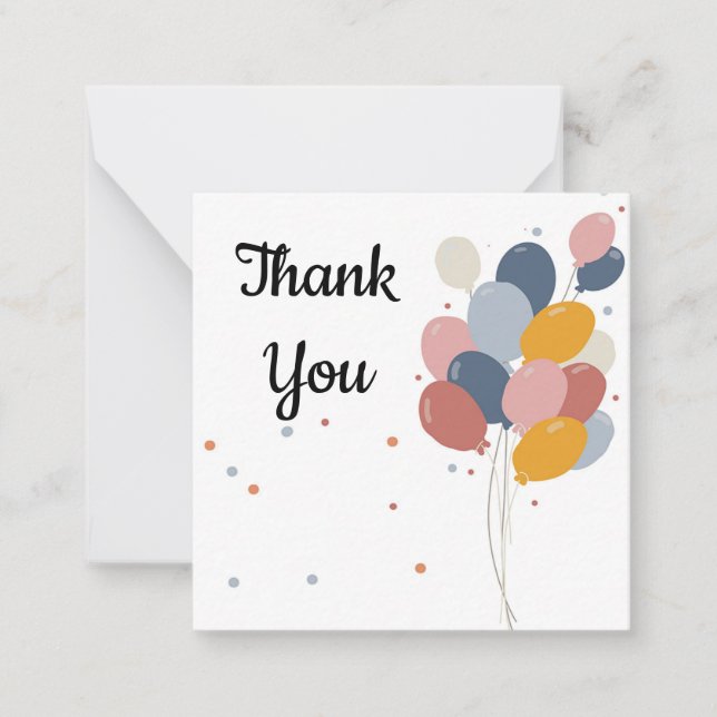 Colourful Balloons Thank You Card (Front)